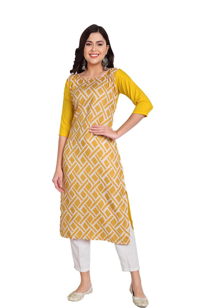 Crape Kurti 2 Daily Wear Wholesale Printed Kurtis
